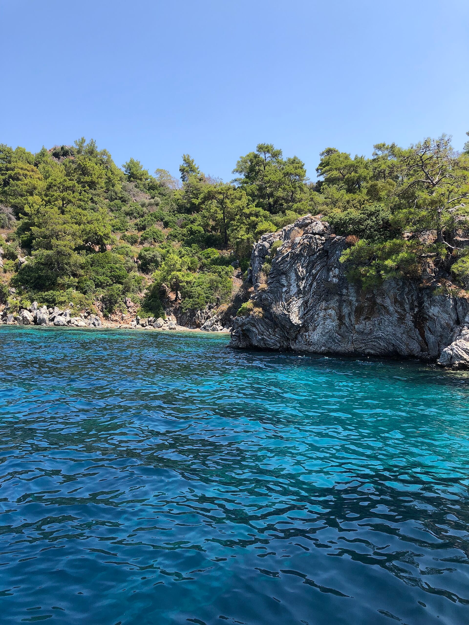 Turquoise swimming cove near Marmaris
